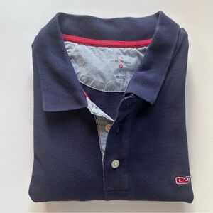 Vineyard Vines for Target Men's Navy Blue Short Sleeve Golf Red Whale Polo Large